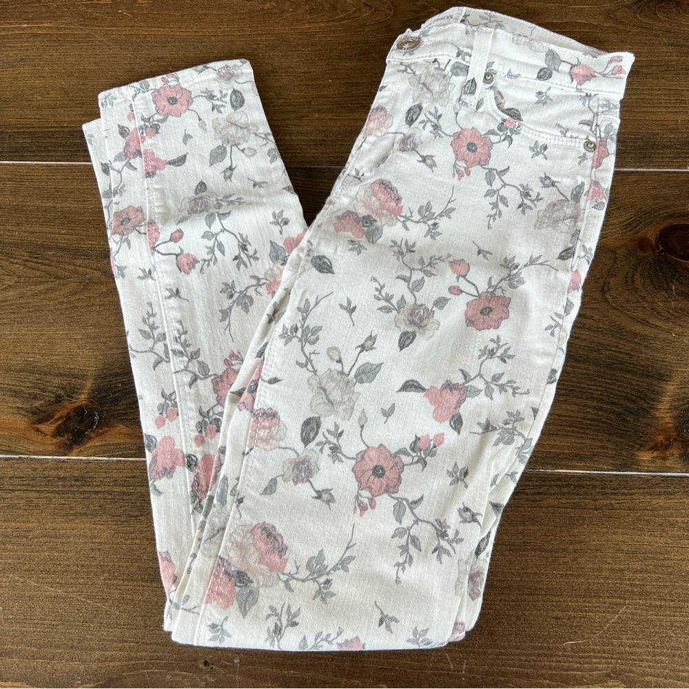 Hudson Nico Midrise Ankle Skinny Floral Print Skinny Jeans